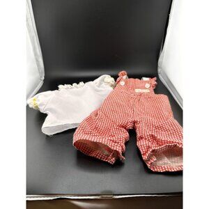 Vtg 1983 Cabbage Patch Kids Red White Plaid With Lacy Shirt Romper Coleco-1